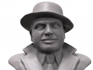 al capone 3 boyutlu yazdırılabilir portre heykeli 3D Baskı Modeli