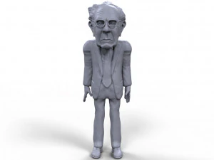 Bernie Sanders miniatura stilizzata stampabile in 3D di alta qualit&agrave; Modello di stampa 3D