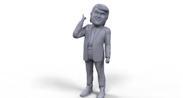 donald trump stylized high quality 3d printable miniature 3Dプリントモデル .c4d .max .obj .3ds .fbx .stl .blend 