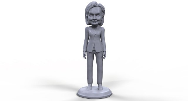 hillary clinton stylized high quality 3d printable miniature 3D 打印模型 .c4d .max .obj .3ds .fbx .stl .blend 
