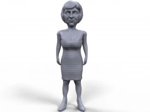 theresa may stylized high quality 3d printable miniature 3D Print Model