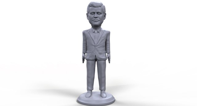 jfk stylized high quality 3d printable miniature Modèles 3D en vedette .c4d .max .obj .3ds .fbx .stl .blend 