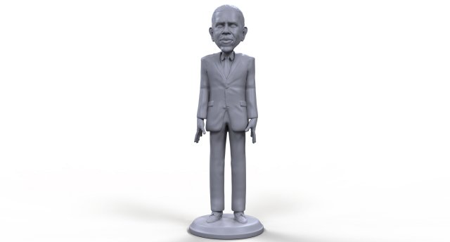barack obama stylized high quality 3d printable miniature Modelo de Impressão 3D .c4d .max .obj .3ds .fbx .stl .blend 