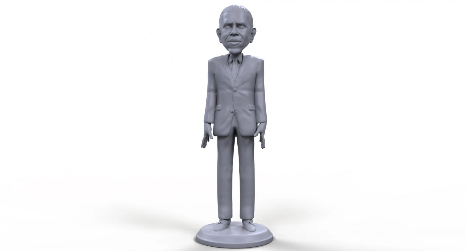 barack obama stylized high quality 3d printable miniature 3D Print Model .c4d .max .obj .3ds .fbx .stl .blend 