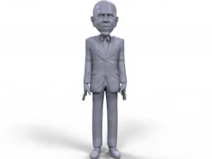 barack obama stylized high quality 3d printable miniature 3D Print Model