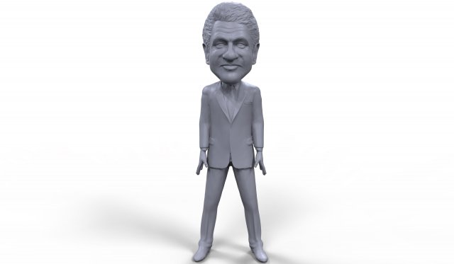 bill clinton stylized high quality 3d printable miniature 3D 打印模型 .c4d .max .obj .3ds .fbx .stl .blend 
