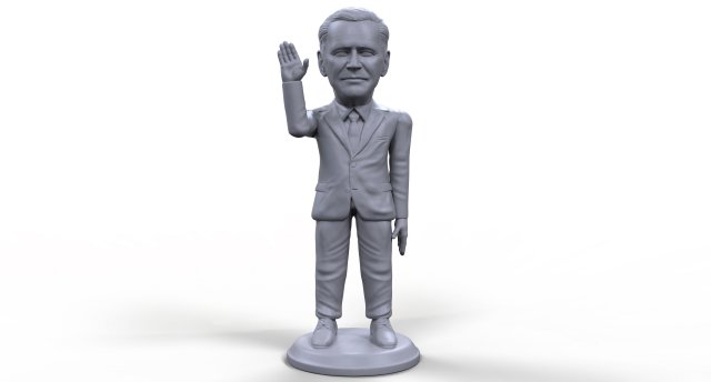 joe biden stylized high quality 3d printable miniature 3D 打印模型 .c4d .max .obj .3ds .fbx .stl .blend 