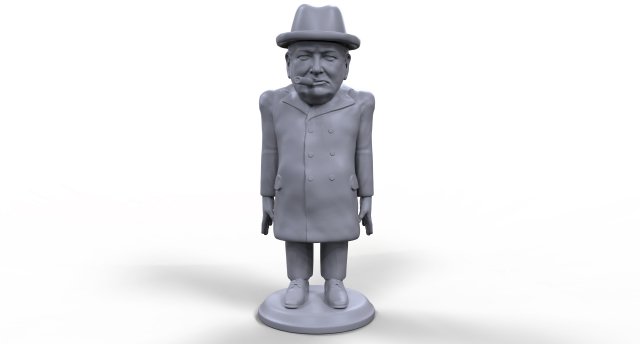 winston churchill stylized high quality 3d printable miniature Model Cetak 3D .c4d .max .obj .3ds .fbx .stl .blend 