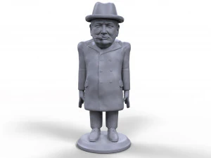 Winston Churchill miniatura stilizzata stampabile in 3D di alta qualit&agrave; Modello di stampa 3D