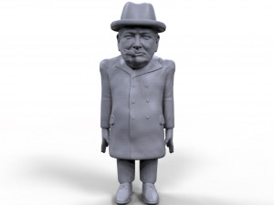winston churchill stylized high quality 3d printable miniature Model Cetak 3D