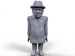 winston churchill stylized high quality 3d printable miniature 3D Print Model