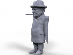 winston churchill stylized high quality 3d printable miniature 3D Print Model