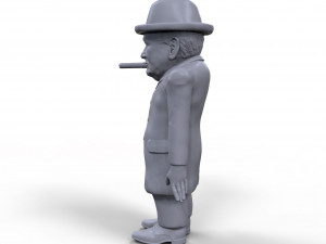 winston churchill stylized high quality 3d printable miniature Model Cetak 3D