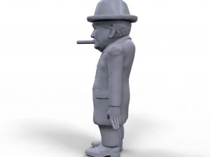 winston churchill stylized high quality 3d printable miniature 3D Print Model