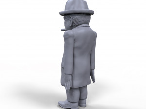 winston churchill stylized high quality 3d printable miniature Model Cetak 3D