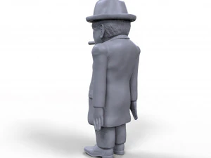 winston churchill stylized high quality 3d printable miniature 3D Print Model