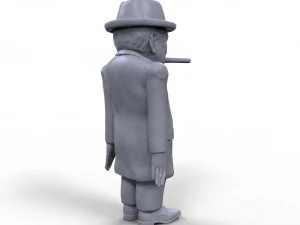 winston churchill stylized high quality 3d printable miniature 3D Print Model