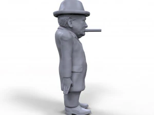 winston churchill stylized high quality 3d printable miniature 3D Print Model