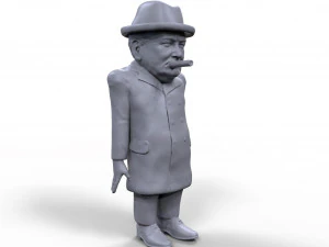 winston churchill stylized high quality 3d printable miniature 3D Print Model