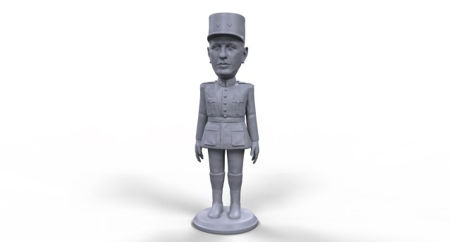 charles de gaulle stylized high quality 3d printable miniature 3D Baskı Modeli .c4d .max .obj .3ds .fbx .stl .blend 