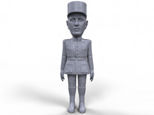 charles de gaulle stylized high quality 3d printable miniature 3D Baskı Modeli