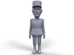 charles de gaulle stylized high quality 3d printable miniature 3D Print Model