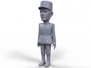 charles de gaulle stylized high quality 3d printable miniature 3D Baskı Modeli