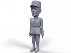 charles de gaulle stylized high quality 3d printable miniature 3D Print Model