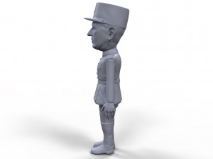 charles de gaulle stylized high quality 3d printable miniature 3D Baskı Modeli