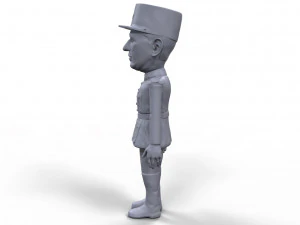charles de gaulle stylized high quality 3d printable miniature 3D Print Model