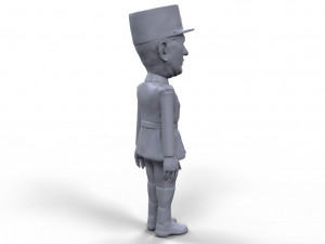 charles de gaulle stylized high quality 3d printable miniature 3D Baskı Modeli