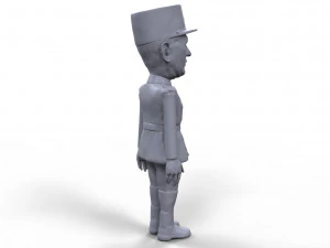 charles de gaulle stylized high quality 3d printable miniature 3D Print Model