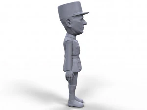 charles de gaulle stylized high quality 3d printable miniature 3D Print Model
