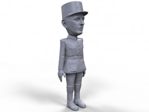 charles de gaulle stylized high quality 3d printable miniature 3D Baskı Modeli
