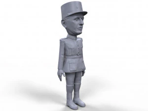 charles de gaulle stylized high quality 3d printable miniature 3D Print Model