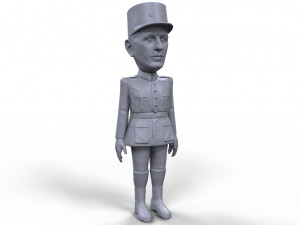 charles de gaulle stylized high quality 3d printable miniature 3D Baskı Modeli