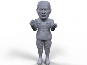 benito mussolini stylized high quality 3d printable miniature 3D 打印模型