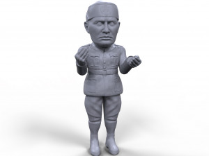 benito mussolini stylized high quality 3d printable miniature 3D 打印模型