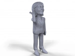marine le pen stylized high quality 3d printable miniature 3D Print Model
