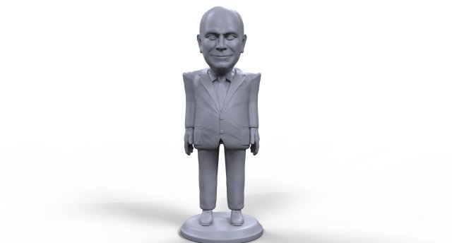 dick cheney stylized high quality 3d printable miniature 3D 프린트 모델 .c4d .max .obj .3ds .fbx .stl .blend 