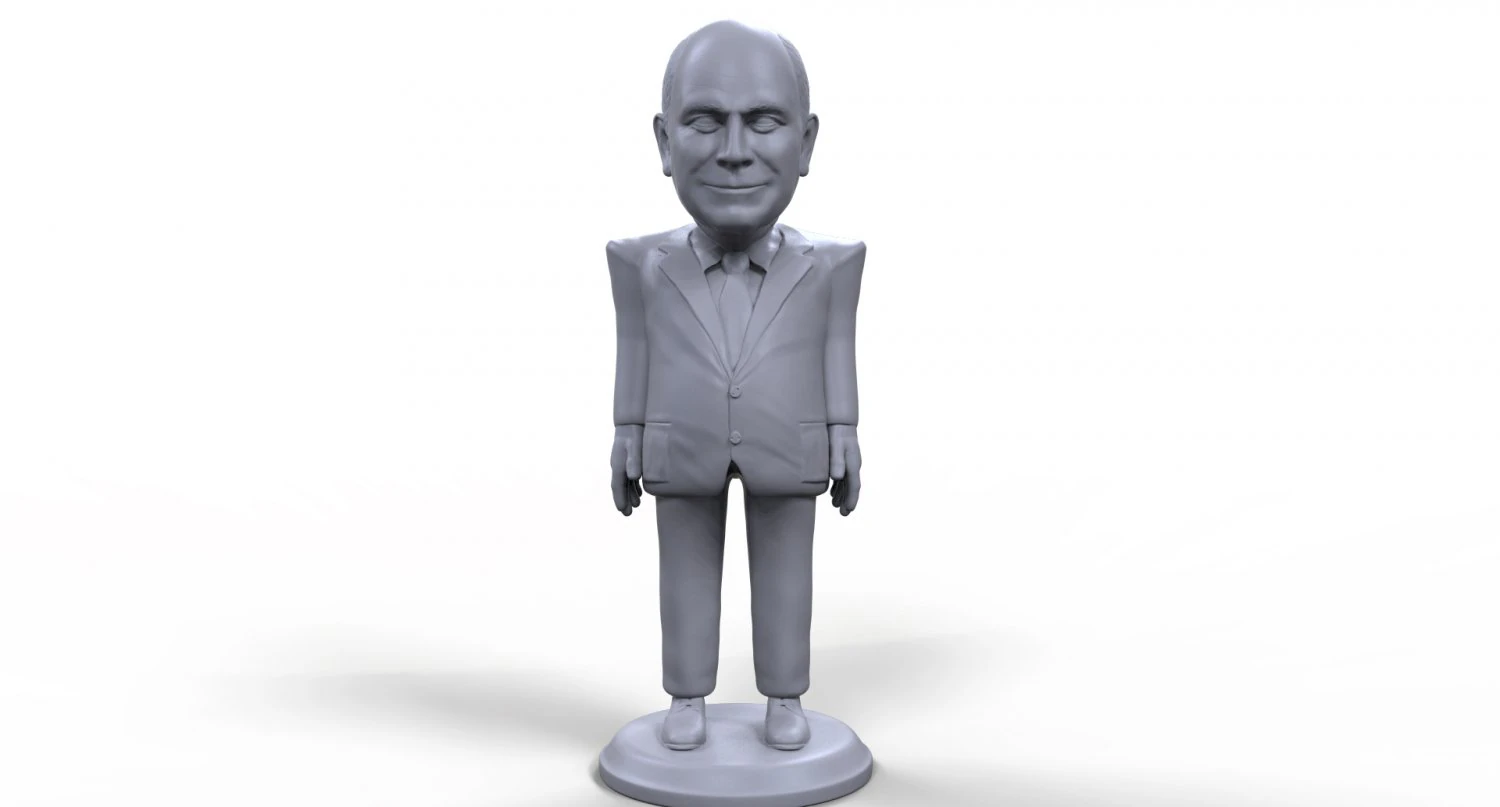 dick cheney stylized high quality 3d printable miniature 3D Print Model .c4d .max .obj .3ds .fbx .stl .blend 