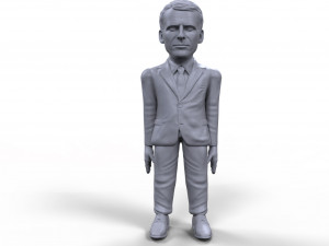 emmanuel macron stylized high quality 3d printable miniature Model Cetak 3D