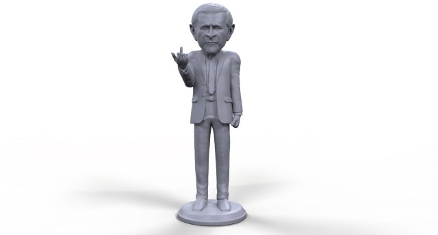 george bush stylized high quality 3d printable miniature Modelo de impresión 3D .c4d .max .obj .3ds .fbx .stl .blend 
