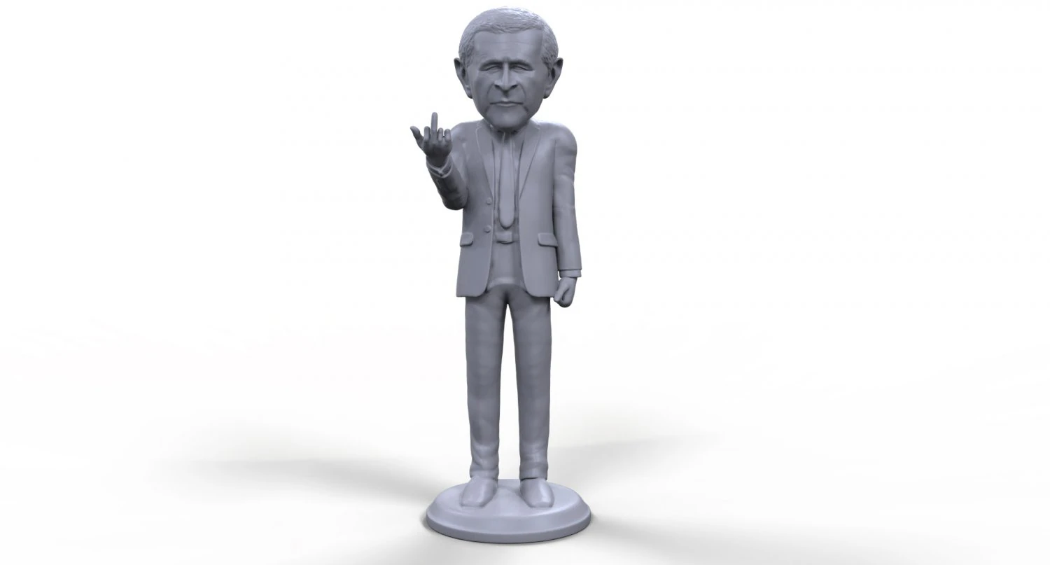 george bush stylized high quality 3d printable miniature 3D Print Model .c4d .max .obj .3ds .fbx .stl .blend 