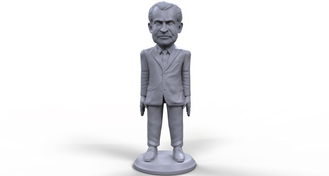 richard nixon stylized high quality 3d printable miniature 3D Принт Модель .c4d .max .obj .3ds .fbx .stl .blend 