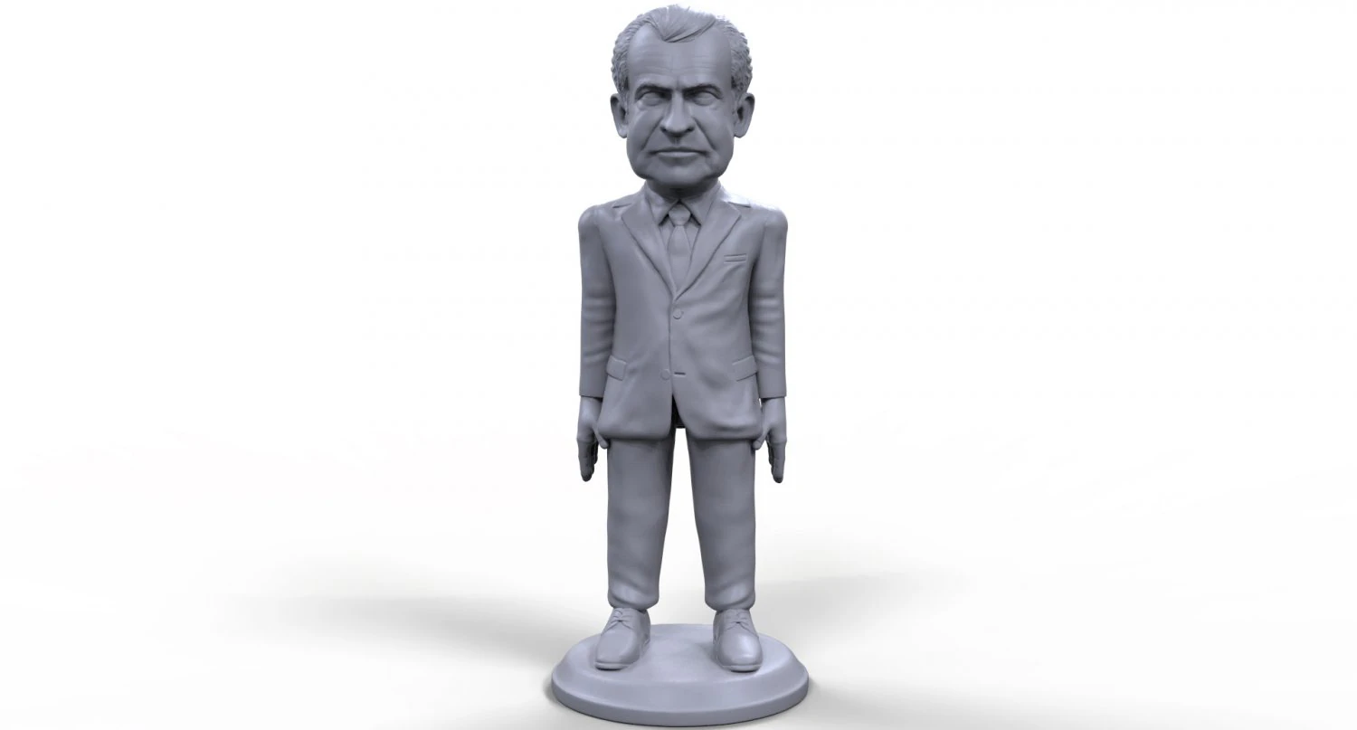 richard nixon stylized high quality 3d printable miniature 3D Print Model .c4d .max .obj .3ds .fbx .stl .blend