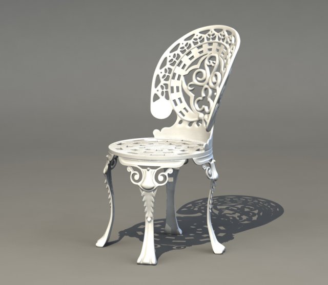 victorian ornate patio chair 3D Модель .c4d .max .obj .3ds .fbx .stl .blend