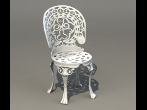 victorian ornate patio chair 3D Модель