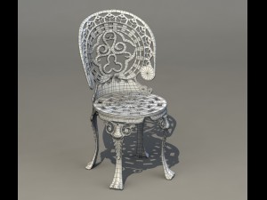 victorian ornate patio chair 3D Модель
