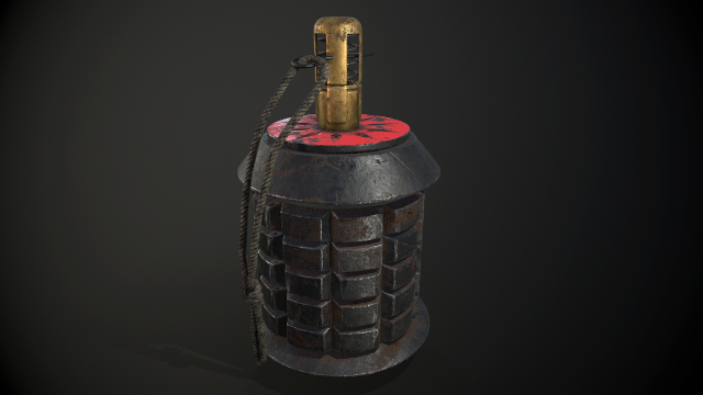 ww2 japanese type 97 grenade 3D मॉडल .c4d .max .obj .3ds .fbx .stl .blend 